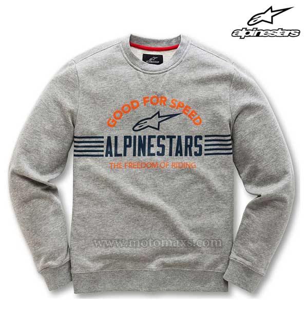 Sudadera Alpinestars "Bars" Gris Clara.