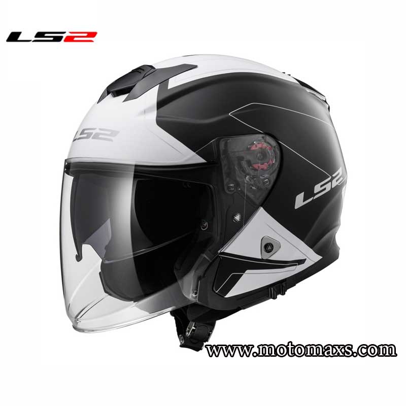 Casco Jet LS2 Infinity OF521 "Beyond" Negro-Blanco.