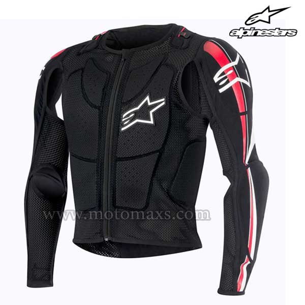 Peto Integral Alpinestars "Bionic Plus" Negro-Rojo-Blanco.