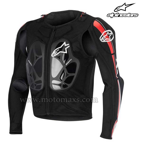 Peto Integral Alpinestars "Bionic Pro" Negro-Rojo.