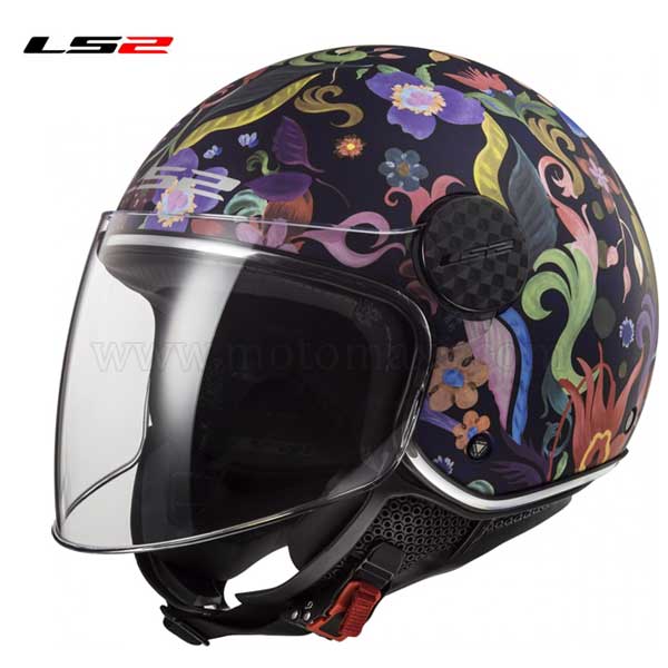 Casco Jet LS2 Sphere Lux OF558 "Bloom" Azul-Rosa.