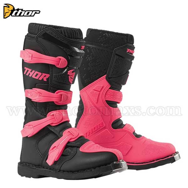 Botas Cross Thor Mujer "Blitz XP" Negras-Rosas.
