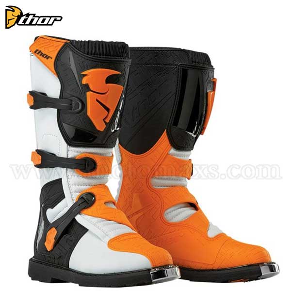 Botas Cross Thor "Blitz" Blancas-Naranjas.