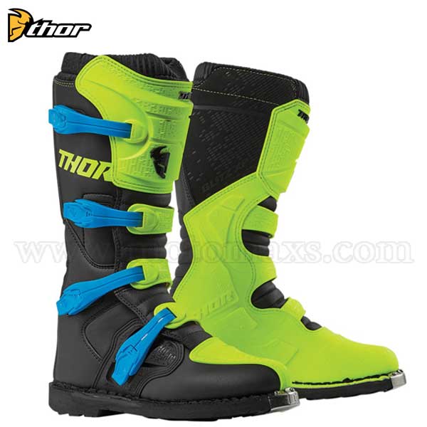 Botas Cross Thor "Blitz XP" Ácido Fluor-Negras.