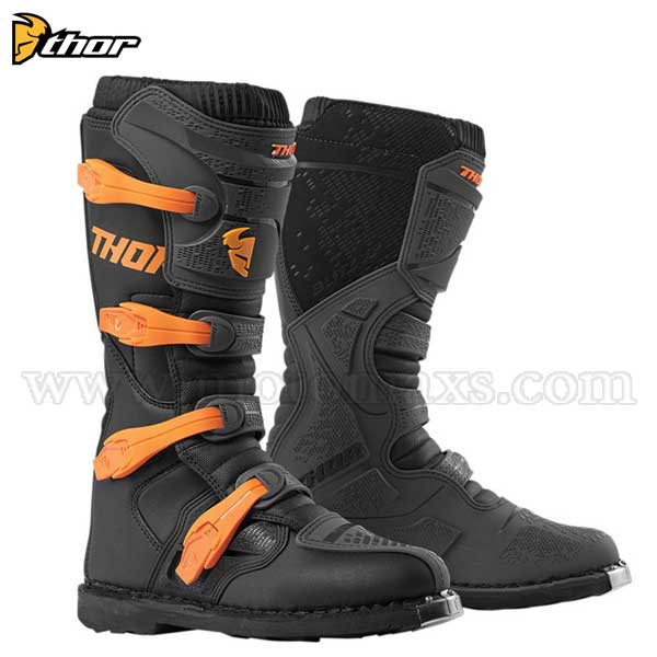 Botas Cross Thor "Blitz XP" Carbono-Naranjas.