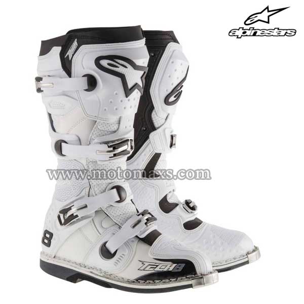 Botas Alpinestars "Tech 8 RS" Blancas.