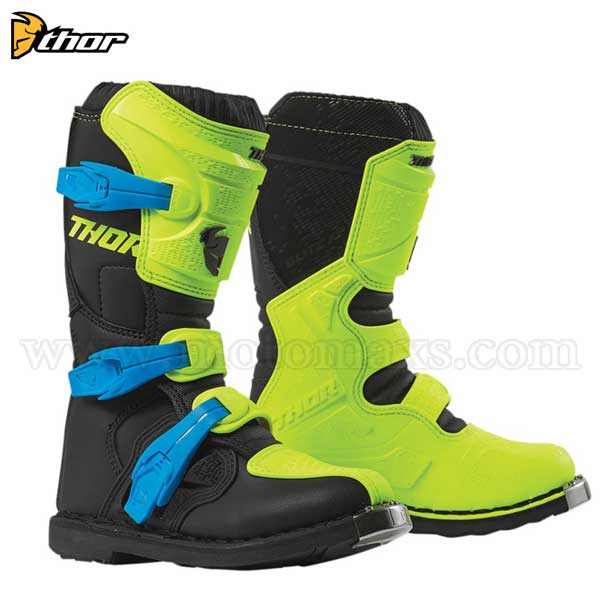 Botas Cross Thor Infantil "Blitz XP" Ácido Fluor-Negras.