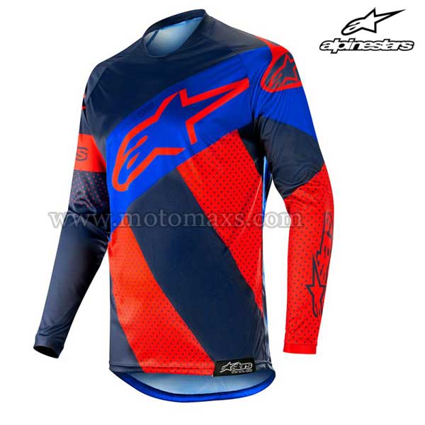 Camiseta Alpinestars "Racer Tech Atomic" Roja-Azul OS.