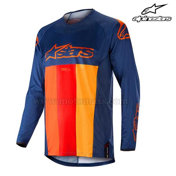 Camiseta Alpinestars "Techstar Venom" Azul OS-Roja-Naranja.