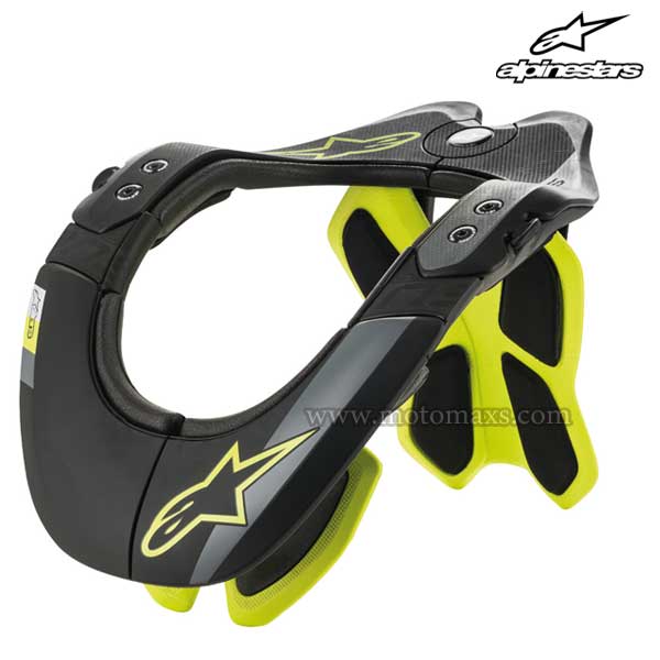 Collarín Alpinestars "Bns Tech-2" Negro-Amarillo Flúor.