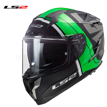 Casco LS2 Challenger FF327 "Randy" Negro Mate-Verde.