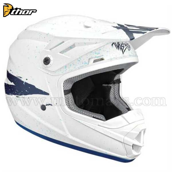 Casco Cross Thor Sector Infantil "Hype" Blanco-Azul.