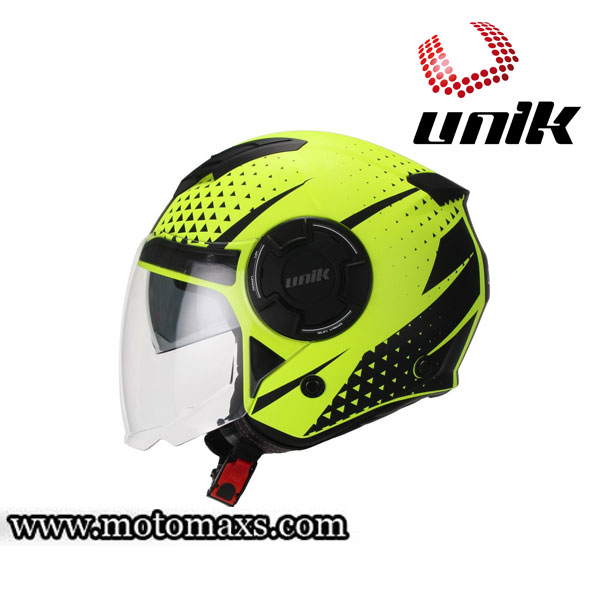 Casco Jet Unik "CJ-11 GOLDEN" Fluor-Negro