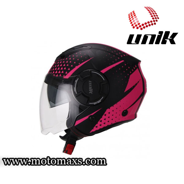Casco Jet Unik "CJ-11 GOLDEN" Negro-Rosa