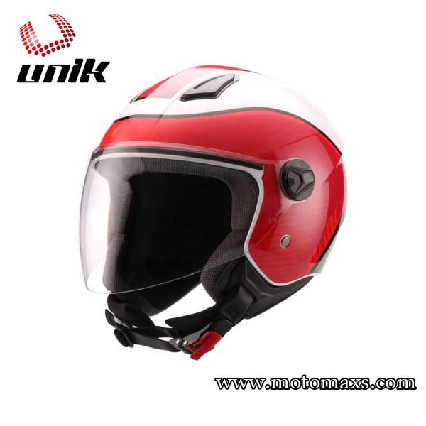 Casco Jet UNIK CJ-16 Rojo-Blanco