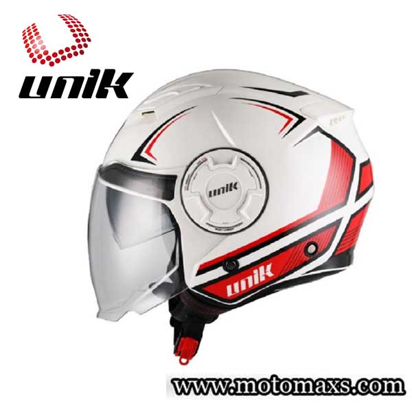 Casco Jet Unik "CJ-11 VOLT" Blanco-Rojo