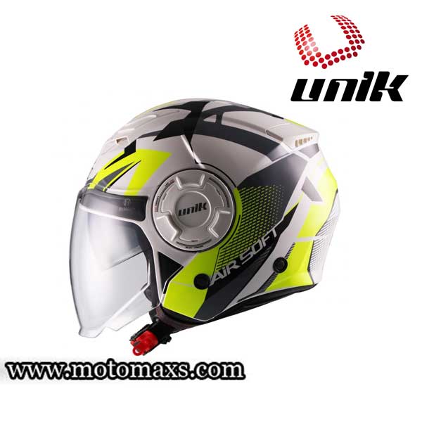 Casco Jet Unik "CJ-11 AIRSOFT" Blanco-Amarillo