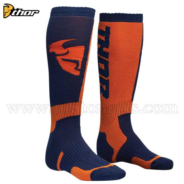 Calcetines Thor "MX" Azules Marinos-Naranjas.