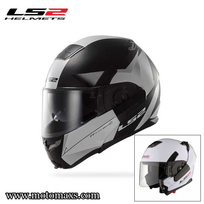 Casco LS2 CONVERT HAWK Negro Mate-Blanco