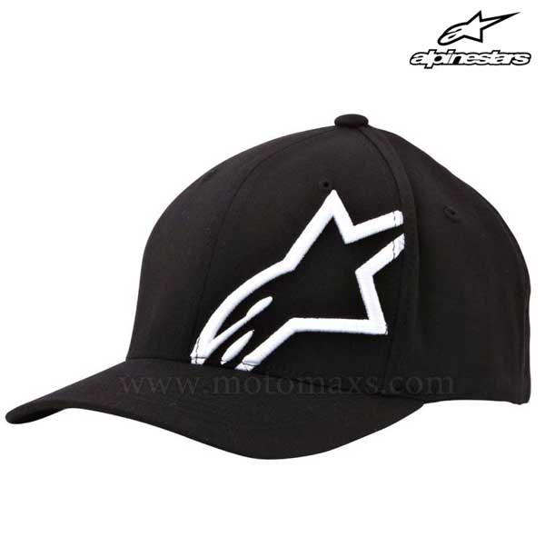 Gorra Alpinestars "Corp Shift 2 Curved Brim" Negra-Blanca.