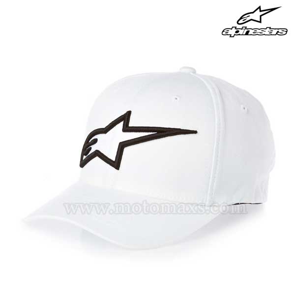Gorra Alpinestars "Corporate" Logo Hueco Blanca-Negra.