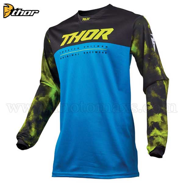 Camiseta Thor Infantil "Pulse Air Acid" Azul Eléctrico-Negra.