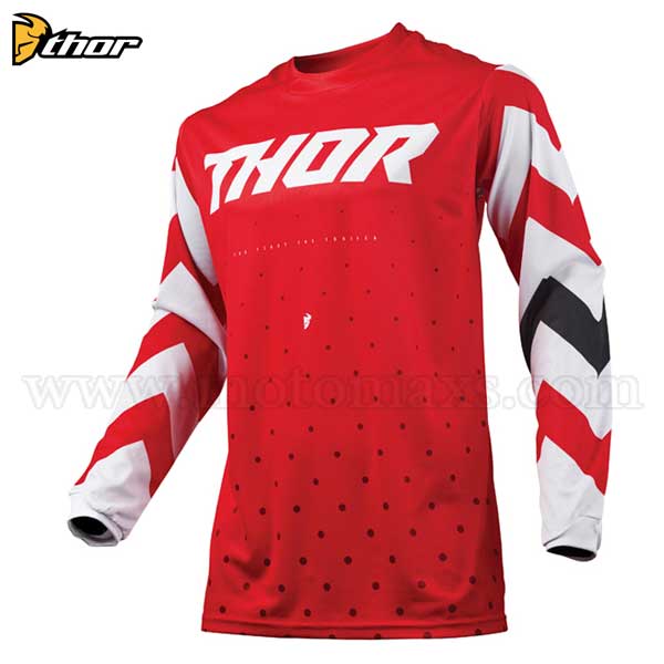 Camiseta Thor Infantil "Pulse Smoke" Roja-Blanca.