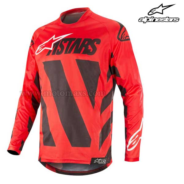Camiseta Alpinestars "Racer Braap" Negra-Roja-Blanca.