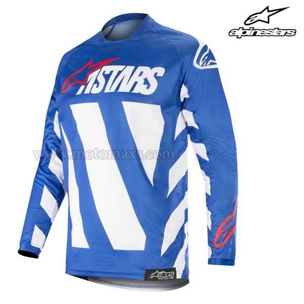 Camiseta Alpinestars "Racer Braap" Azul-Blanca-Roja.
