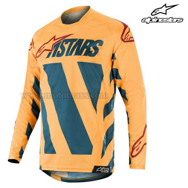 Camiseta Alpinestars "Racer Braap" Azul PT-Bronce-Granate.
