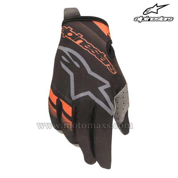 Guantes Cross Alpinestars "Radar" Negros-Naranjas FL.
