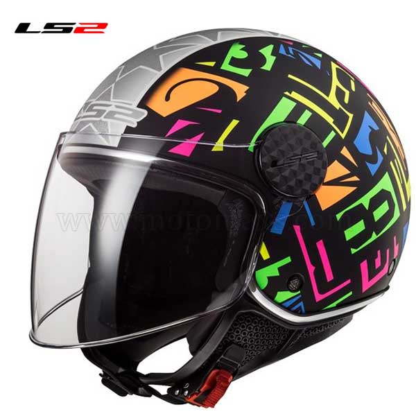 Casco Jet LS2 Sphere Lux OF558 "Crisp" Negro-Amarillo.