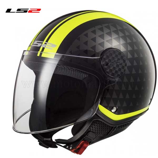 Casco Jet LS2 Sphere Lux OF558 "Crush" Negro-Amarillo.