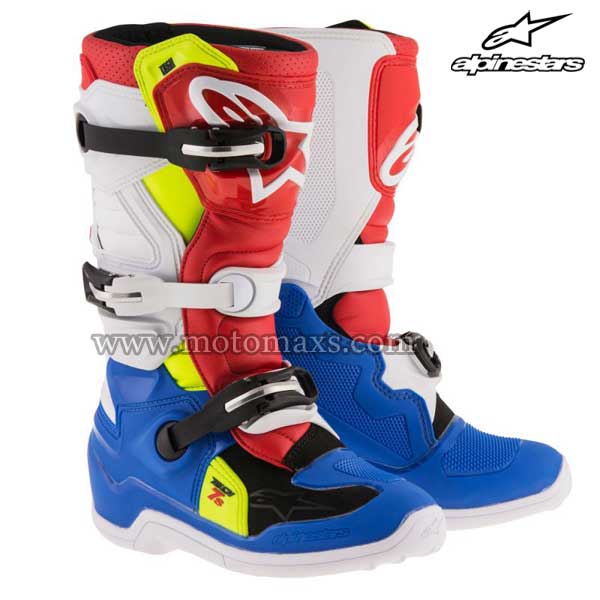 Botas Alpinestars Infantil "Tech 7S" Azules-Blancas-Rojas-AM FL.