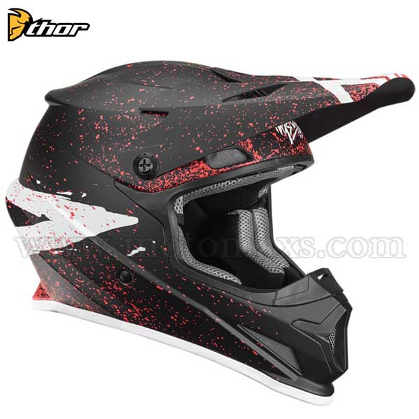 Casco Cross Thor Sector "Hype" Negro-Coral.