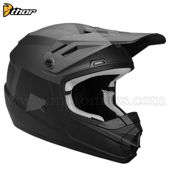 Casco Cross Thor Sector Infantil "Level" Negro-Carbón.