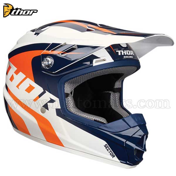 Casco Cross Thor Sector Infantil "Richochet" Azul-Naranja.