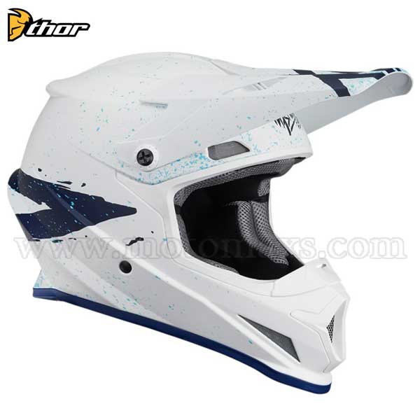 Casco Cross Thor Sector "Hype" Blanco-Azul.