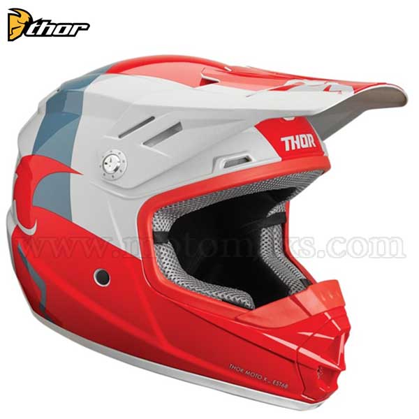 Casco Cross Thor Sector Infantil "Shear" Rojo-Gris Claro.