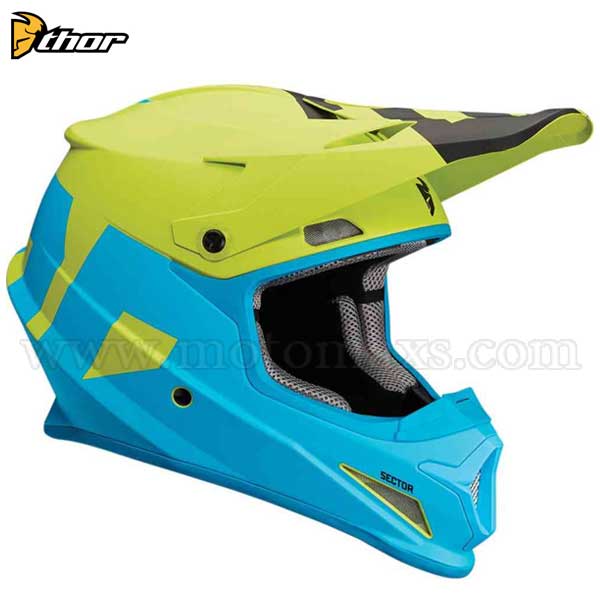 Casco Cross Thor Sector "Level" Azul-Lima.