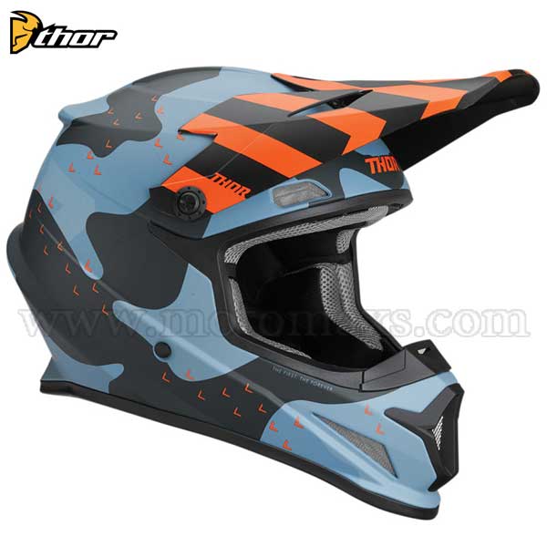 Casco Cross Thor Sector "Mosser" Azul Camo.