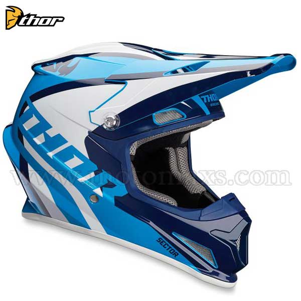 Casco Cross Thor Sector "Richochet" Azul-Azul Marino.
