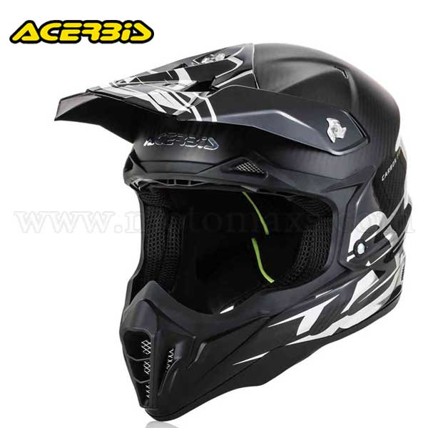 Casco Cross Acerbis "X-Carbon" Negro-Plata.