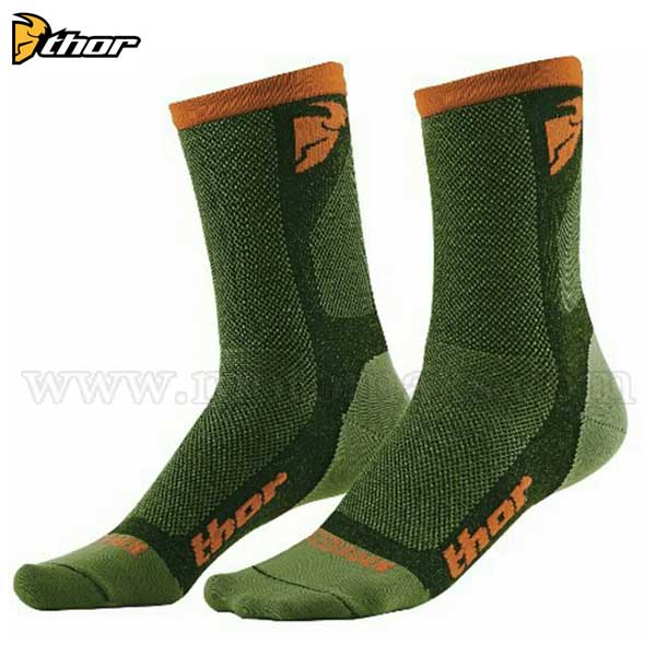 Calcetines Thor "Dual Sport" Verdes-Naranjas.