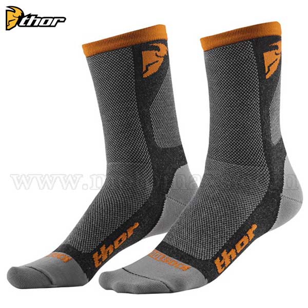 Calcetines Thor "Dual Sport" Grises-Naranjas.