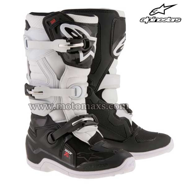 Botas Alpinestars Infantil "Tech 7S" Negras-Blancas.