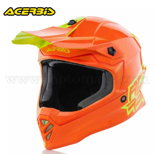 Casco Cross Acerbis Infantil "Eclipse" Amarillo FL-Naranja FL.