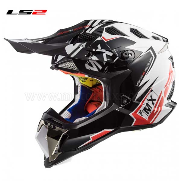 Casco Cross LS2 Subverter MX470 "Emperor" Negro-Blanco-Rojo.