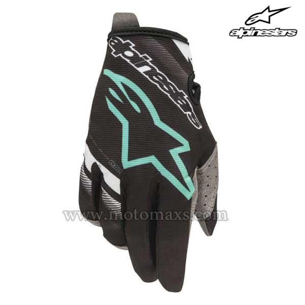 Guantes Cross Alpinestars "Radar" Negros-Verdes AZ.
