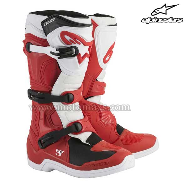 Botas Alpinestars "Tech 3" Rojas-Blancas.